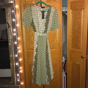 Roolee olive green patterned dress